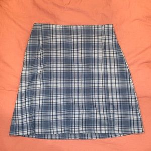 Brandy Melville Blue Plaid Skirt